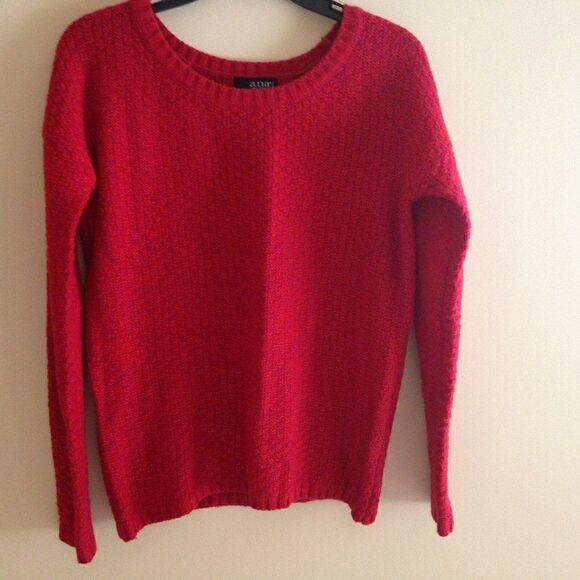 EUC A.N.A Sweater in Heather Red, beutiful with 2 shades of yarn. Size PM - Picture 1 of 2